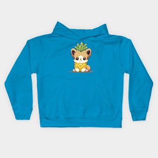 Puppy disguised as a pineapple Kids Hoodie